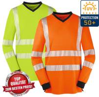 4PROTECT UV-Warnschutz-Langarm-T-SHIRT -JACKSONVILLE- UV-Schutz 50+, bis Gr. 6XL, Förderbar durch BG-Bau